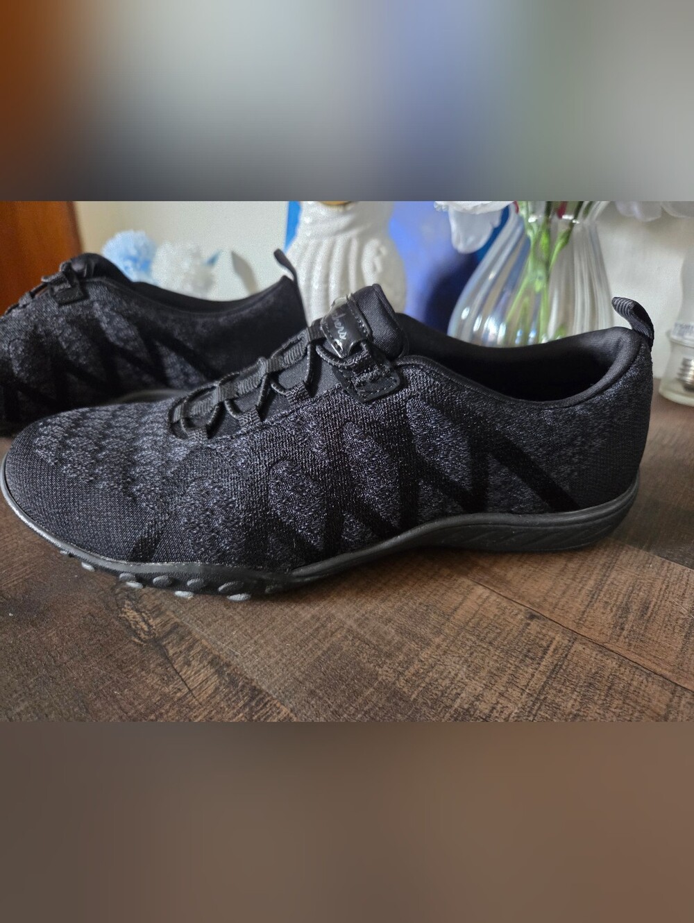 Skechers Women's Black Knit Slip-On Sneakers